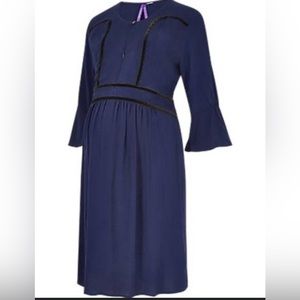 Seraphine navy blue nursing dress